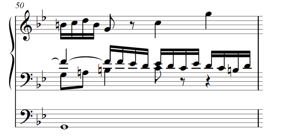 Measure 50 of BWV 578